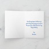 かわいい花火とケーキの青い少年8誕生日 カード (内部)