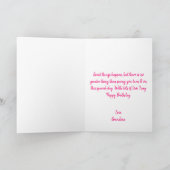 かわいい花火とケーキピンクガーリーク8誕生日 カード (内部)