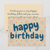 かわいい花火の模様 - 誕生日カード ポストカード (正面/裏面)