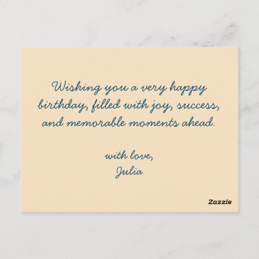 かわいい花火の模様 - 誕生日カード ポストカード (裏面)