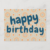 かわいい花火の模様 - 誕生日カード ポストカード (正面)