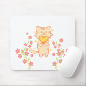 かわいい花猫 マウスパッド (マウス)