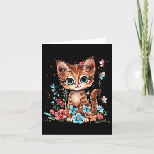 かわいい花猫I Kids Cat カード (正面)