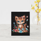 かわいい花猫I Kids Cat カード (黄色い花)