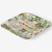 かわいい花瓶ガーデンプラントウォーターカラーパーティー ペーパープレート (傾斜あり)