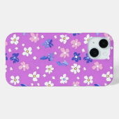 かわいい花紫色のパターン Case-Mate iPhoneケース (裏面 (横))