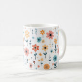 かわいい花花柄 コーヒーマグカップ (正面右)