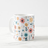 かわいい花花柄 コーヒーマグカップ (正面左)