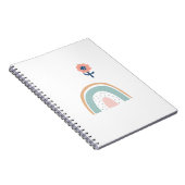 かわいい花虹ぼほ花カラフル柄 ノートブック (右側)