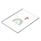 かわいい花虹ぼほ花カラフル柄 ノートブック (左側)