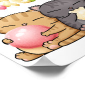 かわいい花見だんご猫トリオ ポスター (角)