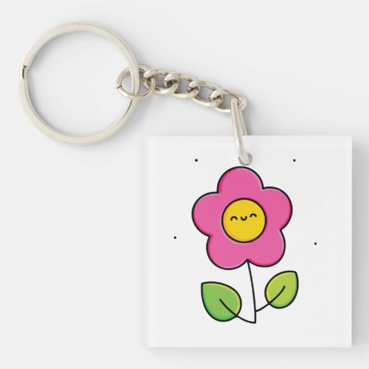 かわいい花 キーホルダー (正面)