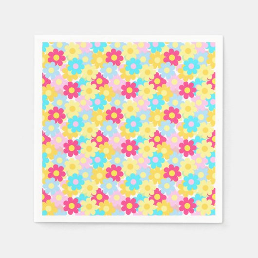 かわいい花 スタンダードカクテルナプキン (正面)