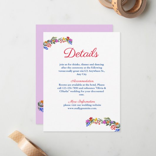 かわいい花 ノートカード (正面/裏面インサイチュ)