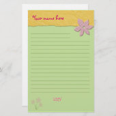 かわいい花 便箋 (正面/裏面)