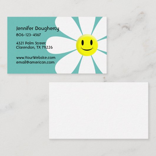 かわいい花 名刺 (正面/裏面)