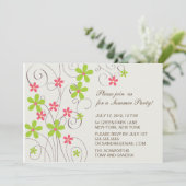かわいい花 - 夏のパーティー招待状 招待状 (スタンド正面)