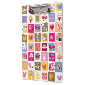 かわいい花、鳥、ハートはパターンを平方します クリップボード (左)