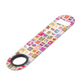 かわいい花、鳥、ハートはパターンを平方します スピード栓抜き (裏面アングル)