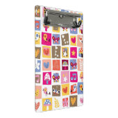 かわいい花、鳥、ハートはパターンを平方します ミニクリップボード (アングル)