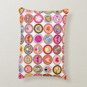 かわいい花、鳥、ハートパターン アクセントクッション (裏面(縦))