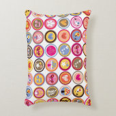 かわいい花、鳥、ハートパターン アクセントクッション (正面(垂直))