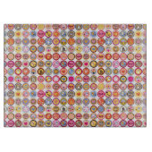 かわいい花、鳥、ハートパターン カッティングボード (正面)