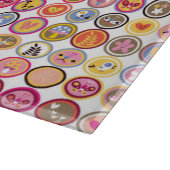 かわいい花、鳥、ハートパターン カッティングボード (角)