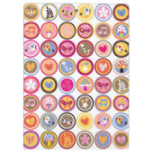 かわいい花、鳥、ハートパターン クリップボード (裏面)