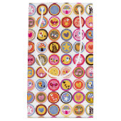 かわいい花、鳥、ハートパターン スモールペーパーバッグ (正面)