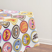 かわいい花、鳥、ハートパターン テーブルクロス (インサイチュ)