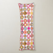 かわいい花、鳥、ハートパターン ボディピロー (裏面 (縦))