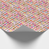 かわいい花，鳥，ハート模様 ラッピングペーパー (角)