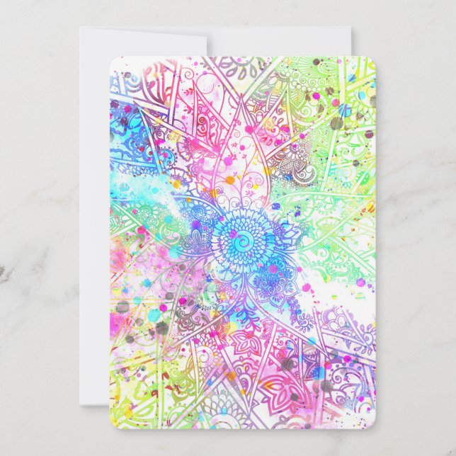 かわいい花henna手描きデザイン水色 (正面)