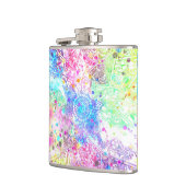 かわいい花henna手描きデザイン水色 フラスク (左)