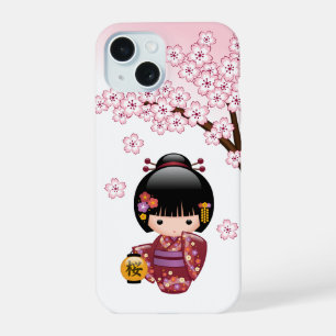 かわいい芸者さんこけし人形 iPhone 15ケース