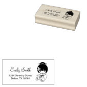 かわいい芸者少女の住所 ラバースタンプ (押印)