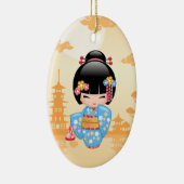 かわいい芸者日本の女の子 セラミックオーナメント (右)