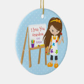 かわいい芸術家の祖父母のクリスマスのオーナメント セラミックオーナメント (右)