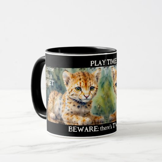 かわいい芸術的ベビータイガー猫たち マグカップ (正面左)