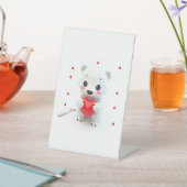 かわいい若いクマのバレンタインデー 台座サイン (インサイチュ)