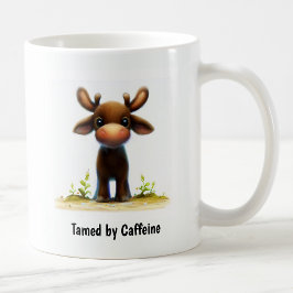 かわいい若いヘラジカのデジタルペインティング コーヒーマグカップ