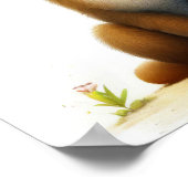 かわいい若いボブキャットの3D水彩画像 ポスター (角)