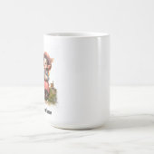 かわいい若いマンチキンのヴィンテージ服 コーヒーマグカップ (中央)