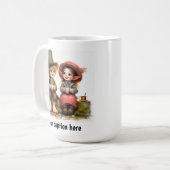 かわいい若いマンチキンのヴィンテージ服 コーヒーマグカップ (正面左)