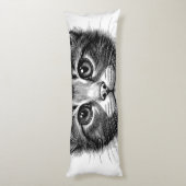 かわいい若い猫のスケッチ ボディピロー (裏面 (縦))