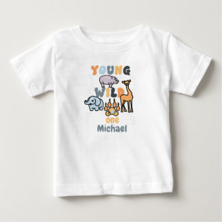 かわいい若い野生のサファリ動物 ベビーTシャツ