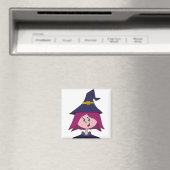 かわいい若い魔女ハロウィーン マグネット (インサイチュ (食洗機))