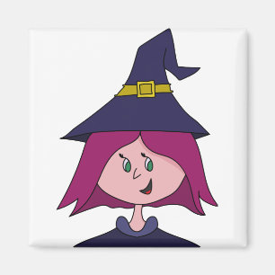かわいい若い魔女ハロウィーン マグネット