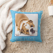 かわいい英国のブルドッグがスノーフレーク·クリスマスドッグの写真 クッション (ブランケット)